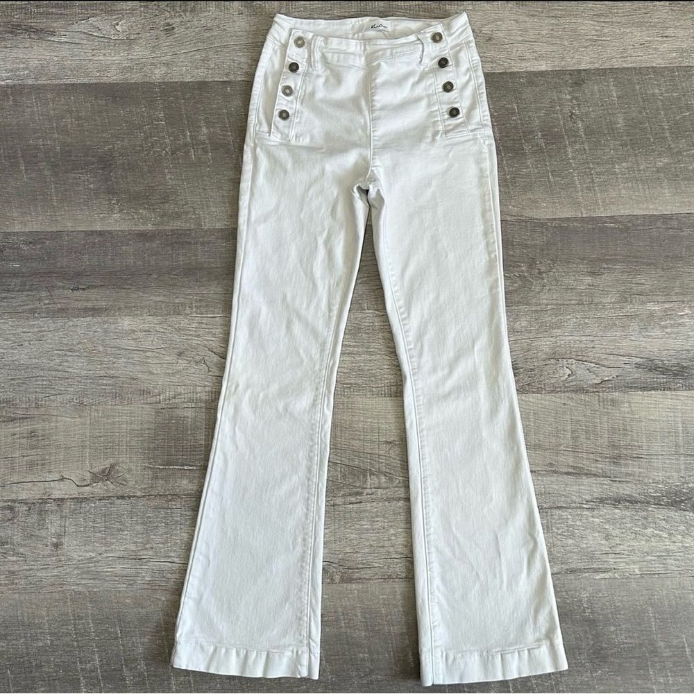 KanCan White Trouser Flare Jean Womens
